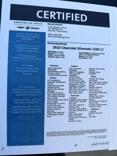 2023 Chevrolet Silverado 1500 LT (2FL)