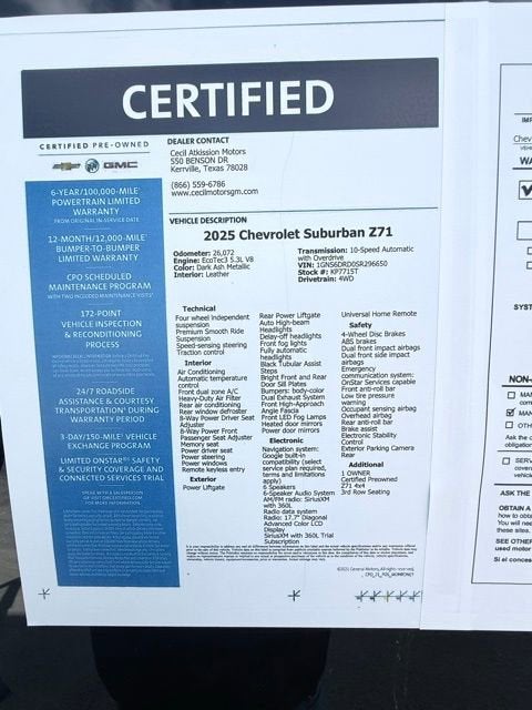 2025 Chevrolet Suburban Z71