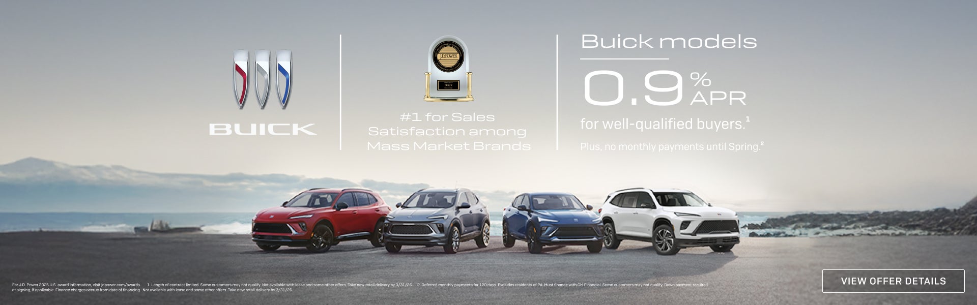 0.9% APR
FOR WELL-QUALIFIED BUYERS.1

Plus, no monthly payments until Spring.2